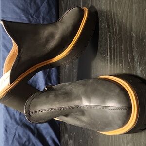 Free People Charcoal Leather Boots